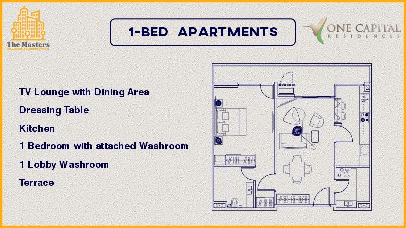 one capital residences 1-Bed Apartments