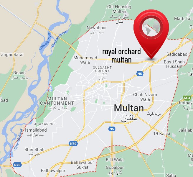 royal orchard multan location